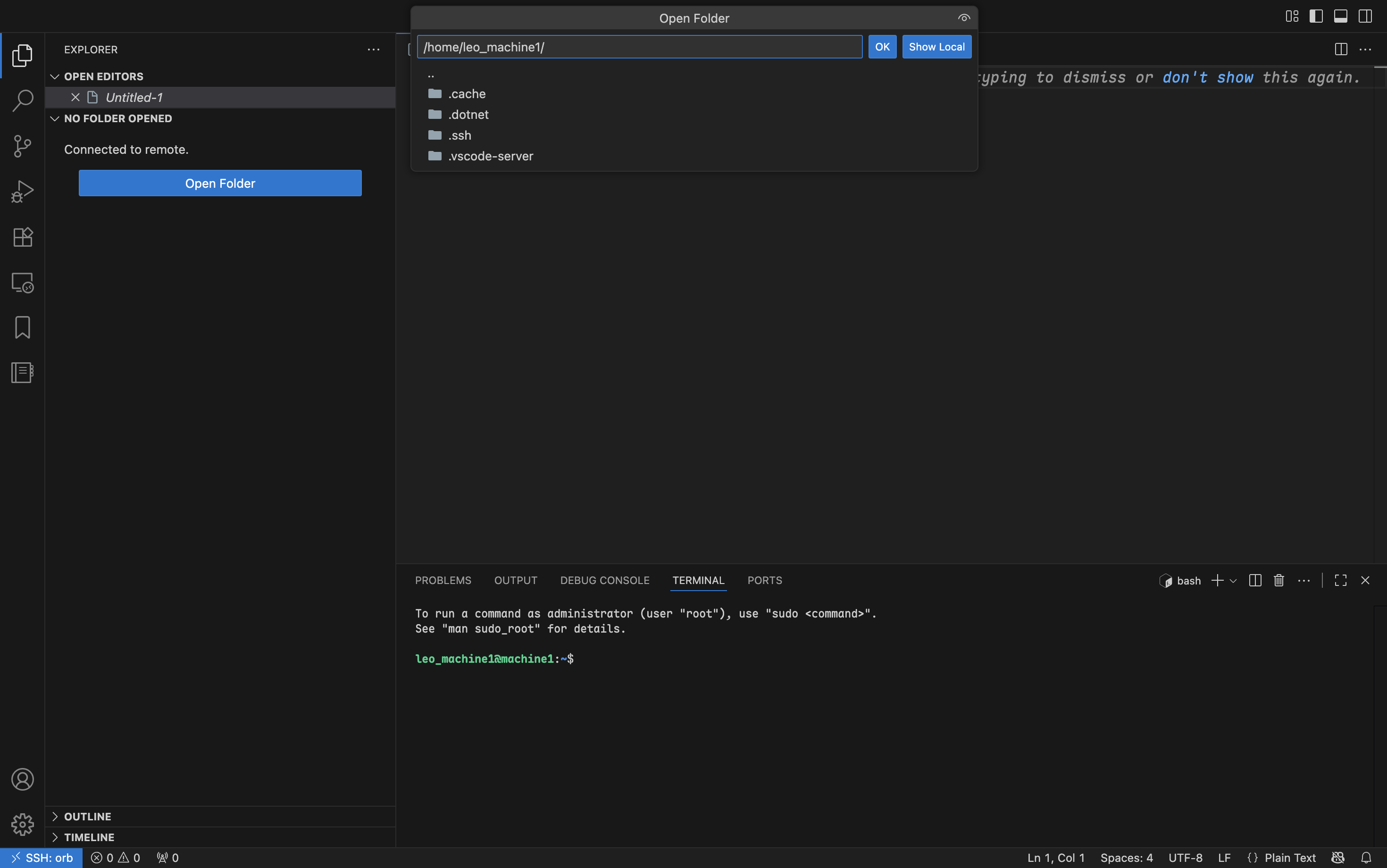 VS Code SSH Remote Server on OrbStack